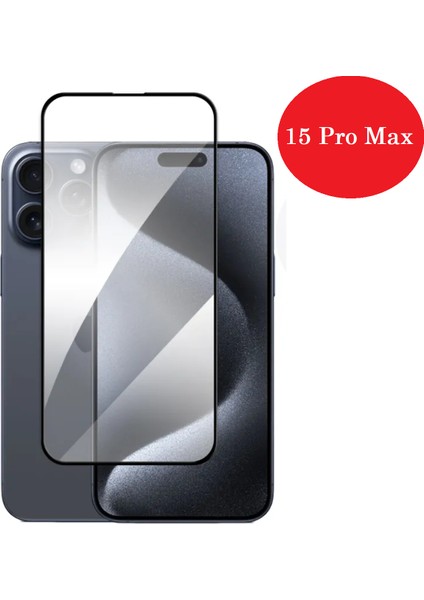 Apple iPhone 15 Pro Max 6D Tam Kaplama (Anti Statik) )Ekran Koruyucu Kırılmaz Cam