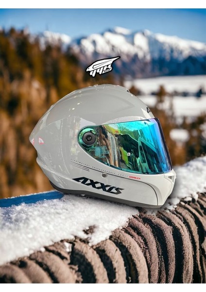 Axxıs Draken Nardo Gri. ''2 Vizörlü'' + ''sticker'' Hediyeli, Mat Motosiklet Kapali Kask