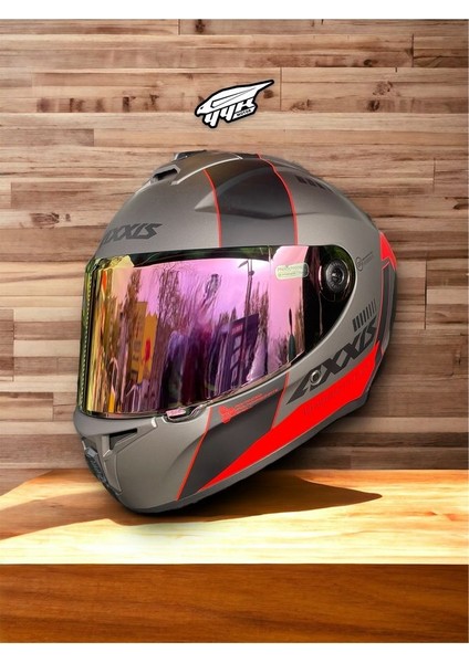 Axxıs Draken Mp4 Red. ''2 Vizörlü'' + ''sticker'' Hediyeli, Mat Motosiklet Kapalı Kask
