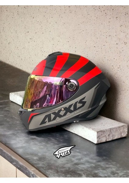 Axxıs Draken Premier Sonar. ''2 Vizörlü'' + ''sticker'' Mat Motosiklet Kapalı Kask