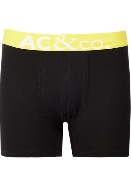 AC&Co / Altınyıldız Classics Erkek Siyah Pamuklu Esnek 3'lü Boxer