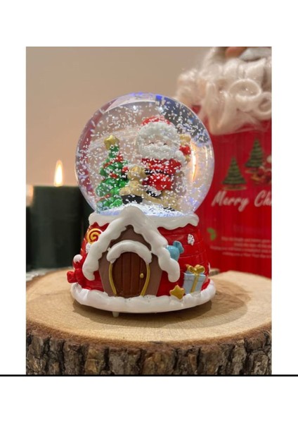 Mega Boy 2024 Yılbaşı Tasarımlı 15 cm Otomatik Kar Püskürtmeli Işıklı Müzikli Kar Küresi indirimleri