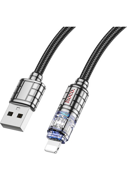 U122 Kristal Uç 2.4A USB To iPhone Lightning Hızlı Data ve Şarj Kablosu