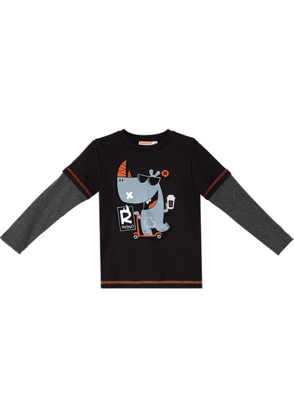 Rhino Erkek Çocuk Siyah T-Shirt Eşofman Altı Takım indirimleri