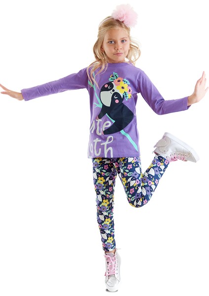 Tembel Hayvan Kız Çocuk Tunik Tayt Takım