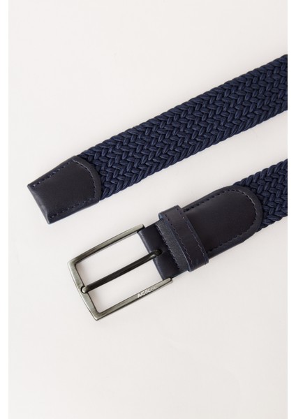 Erkek Lacivert Casual Suni Deri Örme Jean Kot Kemeri fiyatları