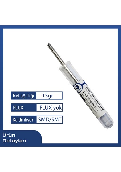 Hızlı Sökme İçin (80°c) Erime Noktalı Düşük Erime Noktalı Lehim Alaşımı Smd, Qfp, Plcc,soıc (13 Gr) 13G-80C