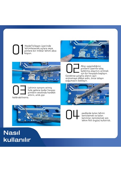 Hızlı Sökme İçin (80°c) Erime Noktalı Düşük Erime Noktalı Lehim Alaşımı Smd, Qfp, Plcc,soıc (13 Gr) 13G-80C