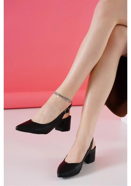 Arkası Açık Kalın Topuklu Günlük Düğün Abiye Kadın Ayakkabı modelleri