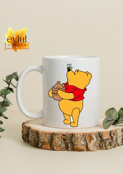 Winnie The Pooh Temalı Sevimli Eğlenceli Özel Tasarım Baskılı Kupa Bardak Hediye Bardak