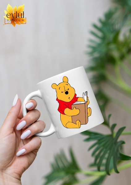 Winnie The Pooh Temalı Sevimli Eğlenceli Özel Tasarım Baskılı Kupa Bardak Hediye Bardak