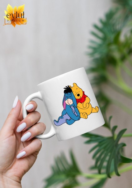 Winnie The Pooh Temalı Sevimli Eğlenceli Özel Tasarım Baskılı Kupa Bardak Hediye Bardak
