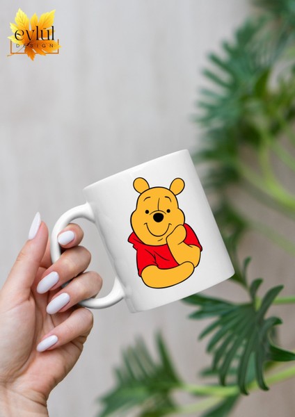 Winnie The Pooh Temalı Sevimli Eğlenceli Özel Tasarım Baskılı Kupa Bardak Hediye Bardak