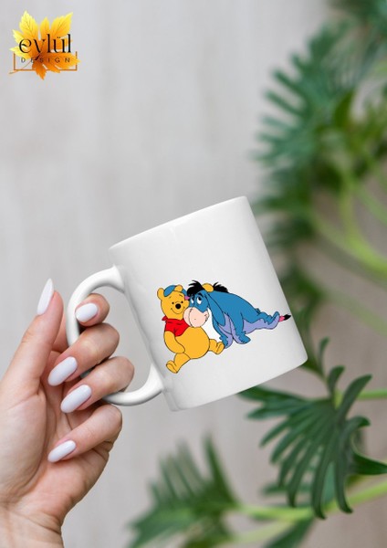 Winnie The Pooh Temalı Sevimli Eğlenceli Özel Tasarım Baskılı Kupa Bardak Hediye Bardak