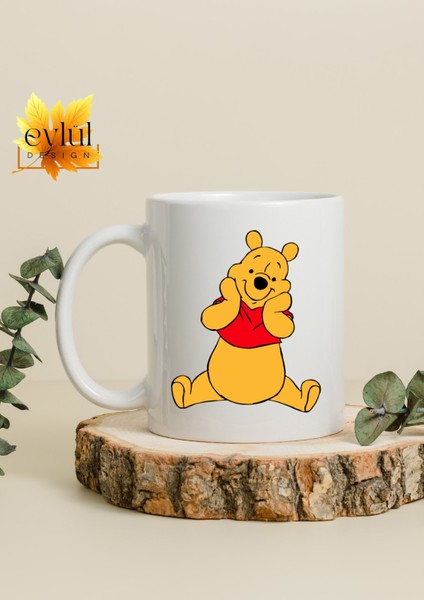 Winnie The Pooh Temalı Sevimli Eğlenceli Özel Tasarım Baskılı Kupa Bardak Hediye Bardak