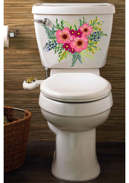 Kır Çiçekleri Klozet Sticker Dekoratif Banyo Sticker