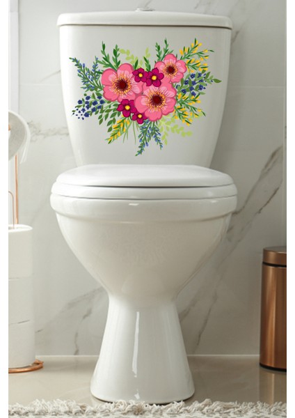 Kır Çiçekleri Klozet Sticker Dekoratif Banyo Sticker