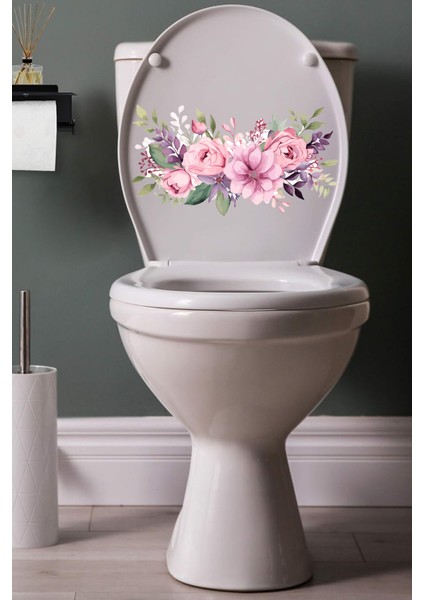 Soft Renki Sulu Boua Mor Pembe Güller Klozet Sticker Banyo Sticker fiyatları