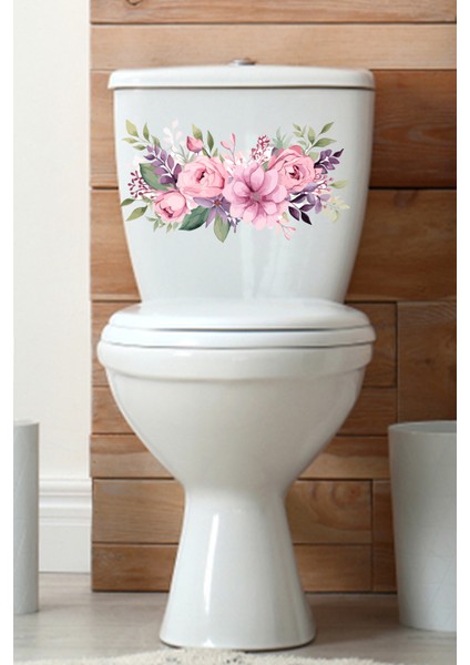 Soft Renki Sulu Boua Mor Pembe Güller Klozet Sticker Banyo Sticker fırsatları