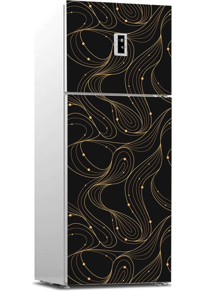 Buzdolabı Sticker Kaplama Dolap Kaplama Etiketi Siyah Çizgiler