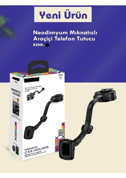 FHD07 Neodimyum Araç Telefon Tutucu Universal Manyetik Mıknatıslı Yapışkanlı Telefon Standı Siyah indirimleri