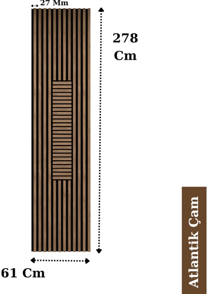 Akustik Duvar Paneli Plus 61X278 cm