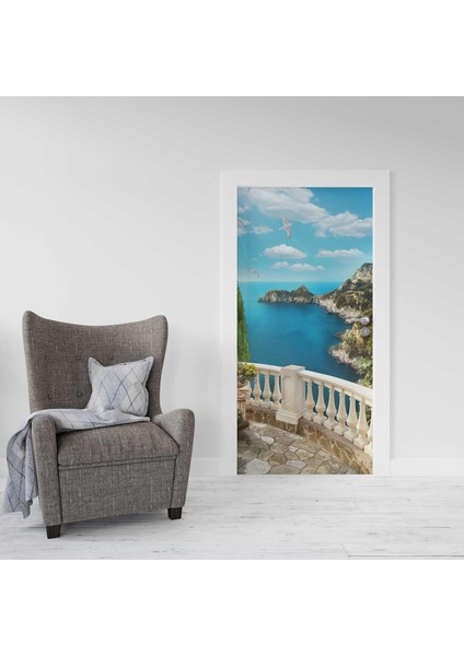 Kapı Giydirme Kapı Sticker Folyosu Balkon Deniz