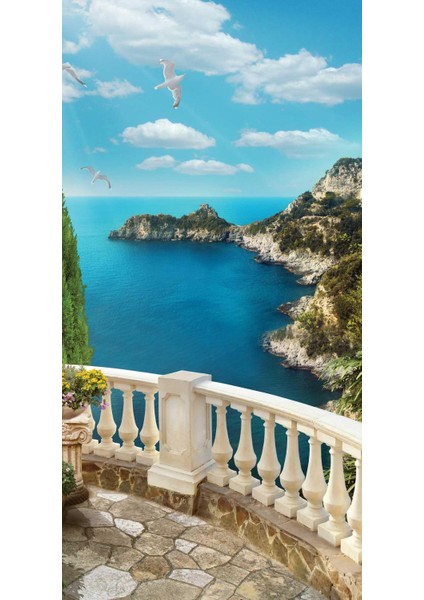 Kapı Giydirme Kapı Sticker Folyosu Balkon Deniz