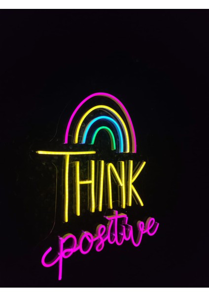 Think Positive Neon LED Tabela Dekoratif Aydınlatma Çocuk ODASI(50X50CM) modelleri