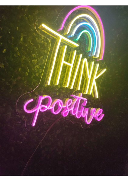 Think Positive Neon LED Tabela Dekoratif Aydınlatma Çocuk ODASI(50X50CM) fırsatları
