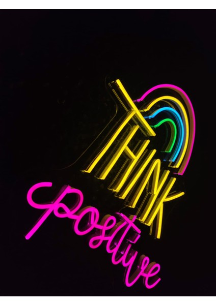 Think Positive Neon LED Tabela Dekoratif Aydınlatma Çocuk ODASI(50X50CM) indirimleri