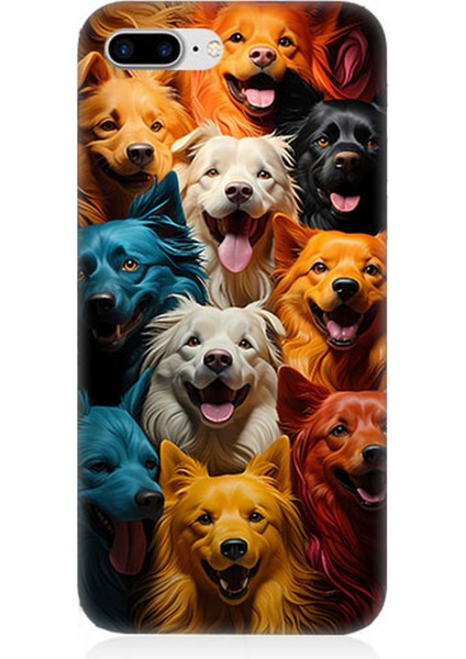 Apple iPhone 7 Plus Uyumlu Silikon Kılıf Sevimli Köpekler