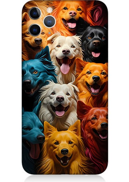 Apple iPhone 11 Pro Max Uyumlu Silikon Kılıf Sevimli Köpekler