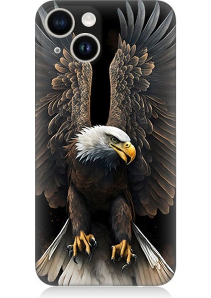 Apple iPhone 13 Mini Uyumlu Silikon Kılıf Beyaz Başlı Kara Kartal