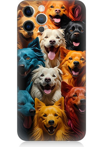 Apple iPhone 12 Pro Max Uyumlu Silikon Kılıf Sevimli Köpekler