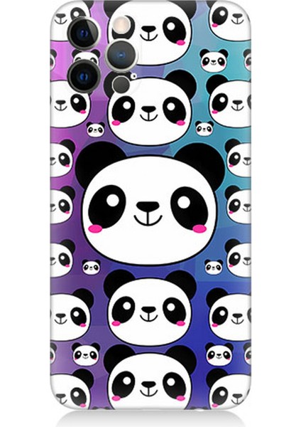 Apple iPhone 12 Pro Uyumlu Silikon Kılıf Sevimli Pandalar