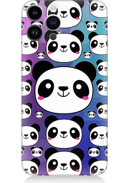 Apple iPhone 13 Pro Max Uyumlu Silikon Kılıf Sevimli Pandalar