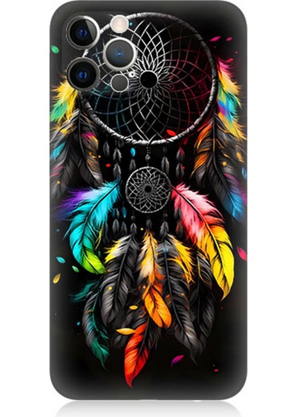 Apple iPhone 12 Pro Uyumlu Silikon Kılıf Renki Dream Catcher Düş Kapanı