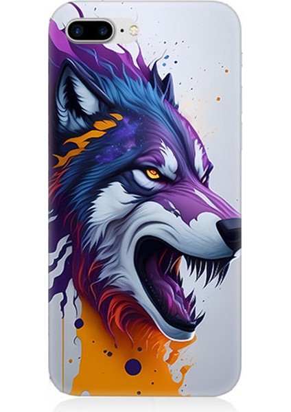 Apple iPhone 8 Plus Uyumlu Silikon Kılıf Kızgın Savaşçı Kurt