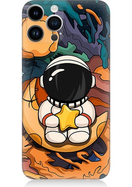 Apple iPhone 14 Pro Max Uyumlu Silikon Kılıf Astranot Ay ve Yıldız