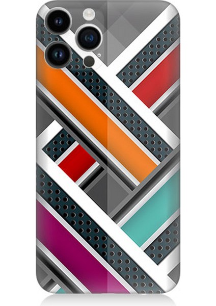 Apple iPhone 13 Pro Max Uyumlu Silikon Kılıf Renkli Pastel Şeritler