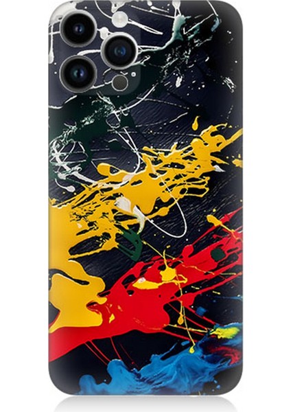 Apple iPhone 14 Pro Max Uyumlu Silikon Kılıf Renkli Boya Darbeleri