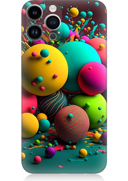 Apple iPhone 13 Pro Uyumlu Silikon Kılıf Renkli Küre Daireler