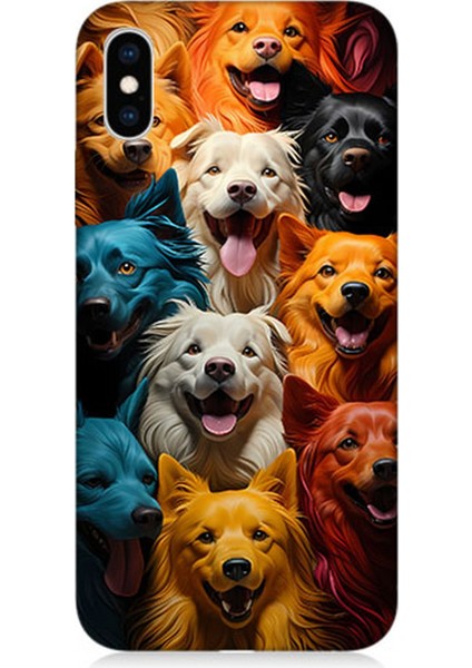Apple iPhone x Uyumlu Silikon Kılıf Sevimli Köpekler