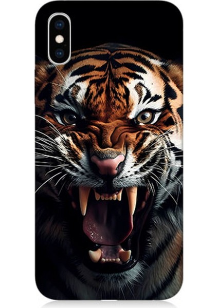 Apple iPhone Xs Max Uyumlu Silikon Kılıf Vahşi Kaplan