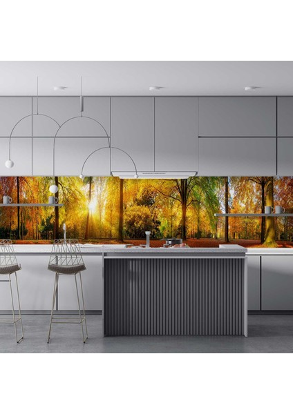 Mutfak Tezgah Arası Folyo Fayans Kaplama Folyosu Sonbahar 60X300 cm fırsatları