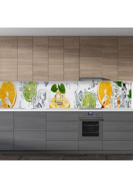 Mutfak Tezgah Arası Folyo Fayans Kaplama Folyosu Meyve Su 60X300 cm fiyatları