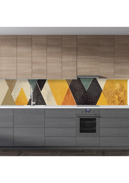 Mutfak Tezgah Arası Folyo Fayans Kaplama Folyosu Teknik Geometri 60X200 cm fiyatları