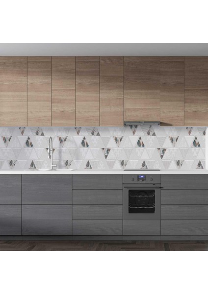 Mutfak Tezgah Arası Folyo Fayans Kaplama Folyosu Geometrik Çiçek Süsleme 60X200 cm fiyatları