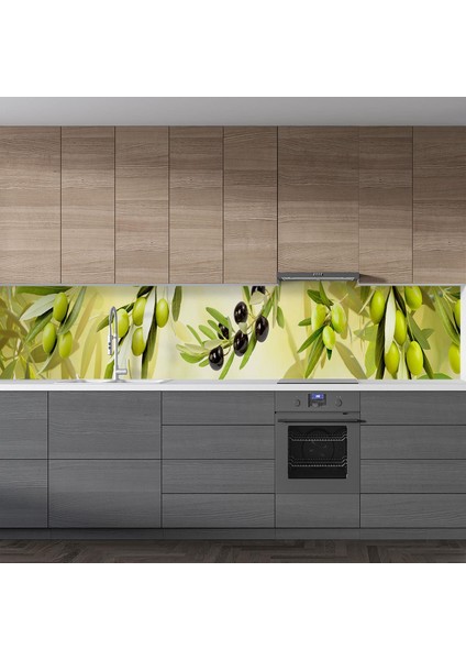Mutfak Tezgah Arası Folyo Fayans Kaplama Folyosu Zeytin Dalı 60X200 cm fiyatları